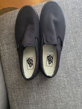 Vans Black Classic Slip-On Canvas Shoes For Men Or Women